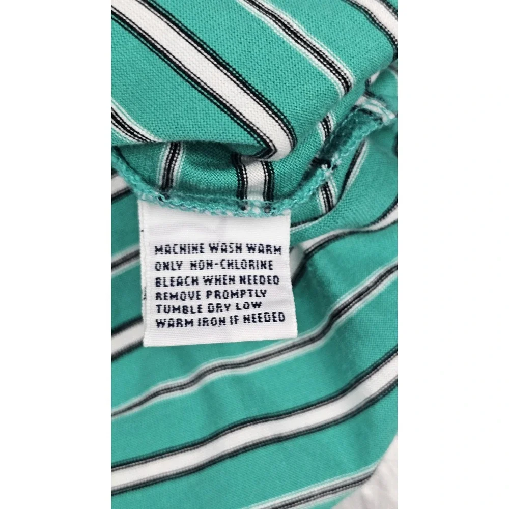 VTG Polo Golf Ralph Lauren Polo Shirt Mens XL Green White Stripe 100% Pima